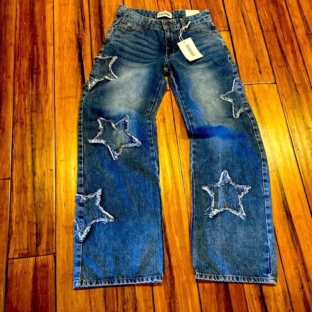 DISCLOSURE VINTAGE STAR DISTRESSED JEANS WOMEN 25
